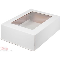 Коробка для торта с окном 300*400*120мм (белая)