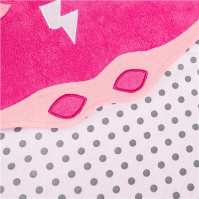 Полотенце уголок детское, размер 90х90, цвет розовый, махра, 100% хлопок