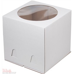 EB220 Короб картонный белый 240*240*220мм С ОКНОМ (50шт/кор)