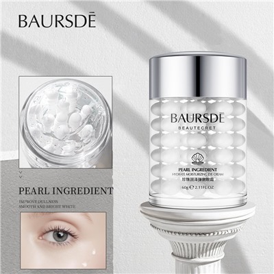 (Срок 12.2024) Увлажняющий крем для глаз с жемчужной пудрой BAURSDE Pearl Ingredient Hydrate Moisturizing Eye Cream, 60 гр.