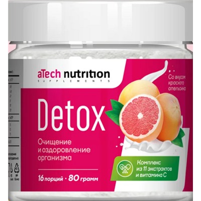 Дренажный напиток со вкусом красный апельсин Detox aTech Nutrition 80 гр.