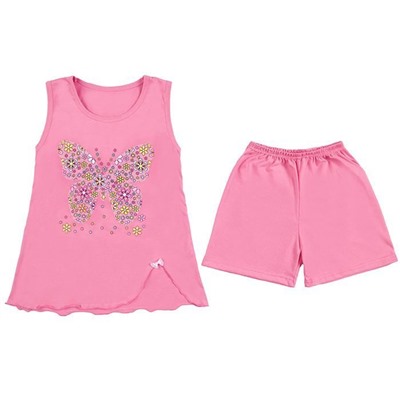 Пижама для девочки с принтом розового цвета (супрем)