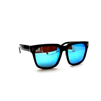Поляризационные очки 2021- 504 черный голубой зеркальный