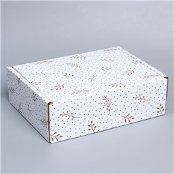 Коробка сборная «Веточки», белый, 27 х 21 х 9 см
