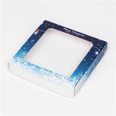 Коробка самосборная "Рождественское волшебство", 16 х 16 х 3 см