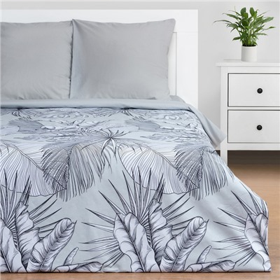 Постельное бельё Этель 1.5 сп Gray tropics 143х215 см, 150х214 см, 70х70 см - 2 шт