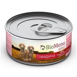 Консервы BioMenu ADULT для собак говядина 95%-мясо , 100гр
