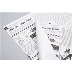 Плёнка матовая 58х58 см, 10 листов (газета на белом)