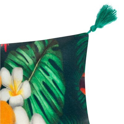 Наволочка декоративная с кисточками Этель «Тропики», 43х43 см