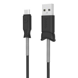 Кабель USB 2.0 Am=>micro B - 1.0 м, черный, Hoco X24 Pisces