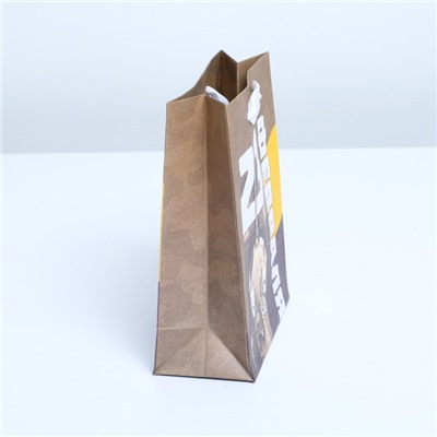 Пакет крафтовый «Танки», 12 × 15 × 5,5 см