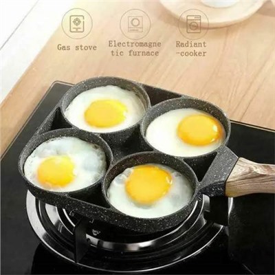 Антипригарная Кухонная Сковорода Egg & hamburger frying pan с 4 отверстиями для жарки яиц, блинов, оладий оптом