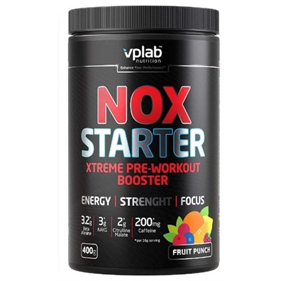 Предтренировочный комплекс фруктовый пунш Nox Starter Fruit Punch Vplab 400 гр.