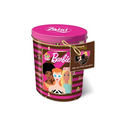 Шоколадные конфеты Zaini "Юбилейные комплименты от Барби"  ассорти из темного и молочного шоколада 100 гр