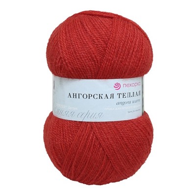 Пряжа Пехорка "Ангорская тёплая" (40% шерсть) 100 гр. 480 м. 88 Красный мак