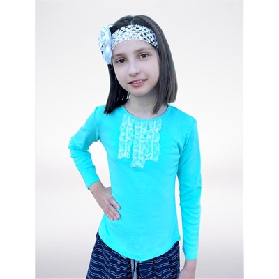Школьный голубой джемпер (блузка) для девочки 78782-ДШ18
