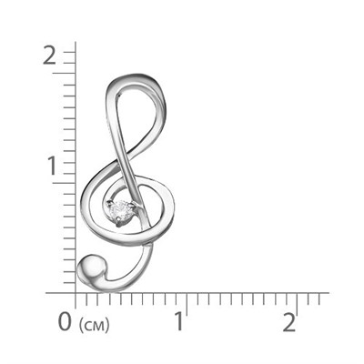 Серебряная подвеска "Скрипичный ключ" - 988