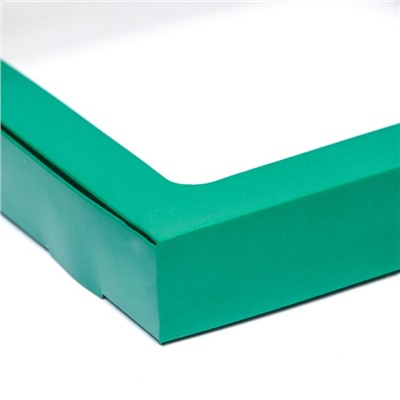 Коробка самосборная с окном,  зеленый,  19 х 19 х 3 см