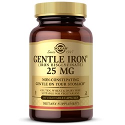 Железо Gentle Iron 25 mg Solgar  90 вег.капс.