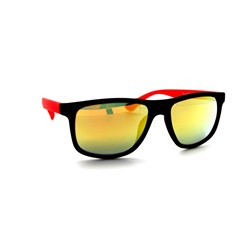Детские солнцезащитные очки Kaidi 65 черный матовый зеркально оранжевый