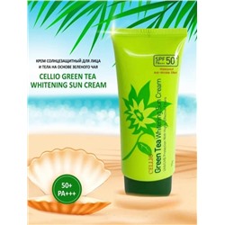 Солнцезащитный крем с экстрактом зеленого чая Dr.Cellio Green Tea Whitening Suncream Spf50+ Pa+++ 70 мл