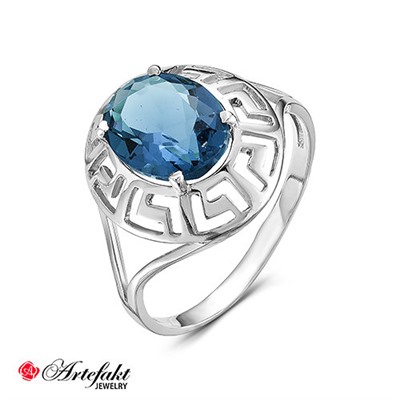 Серебряное кольцо с синим фианитом 553