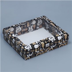 Коробка подарочная «Мужской» , 23.5 × 20.5 × 5.5 см