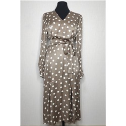 Платье Bazalini 4376-1 бежевый горох