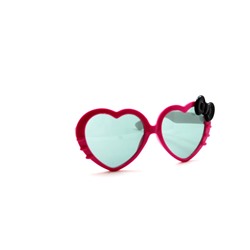 Детские солнцезащитные очки сердце-шипы малиновый черный бант