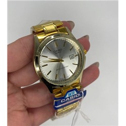 Часы наручные Casio золотые с серебряным циферблатом