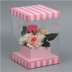 Коробка для цветов с вазой и PVC окнами складная «Love», 16 х 23 х 16 см