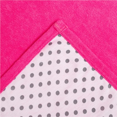 Полотенце уголок детское, размер 90х90, цвет розовый, махра, 100% хлопок