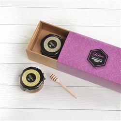 Подарочный набор "Люкс фиолетовый" мёд акациевый, липовый