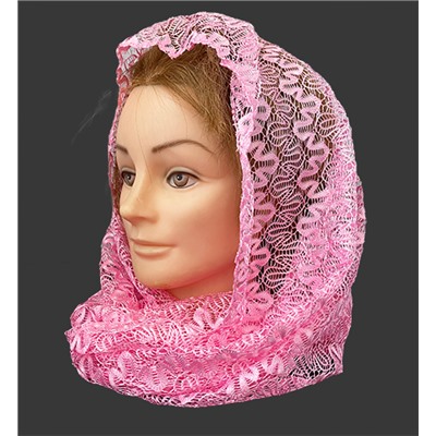 Церковный шарф сетка розовый