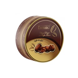Шоколадное драже Farmand с зернами кофе 75 гр. в жестяной баночке
