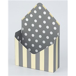 Коробка для букетов и композиций - Конверт, 20х7х30 см (серо-желтый)