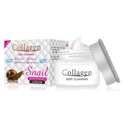 Крем для лица с муцином улитки и коллагеном Collagen Deep Cleansing Snail Whitening 80 g