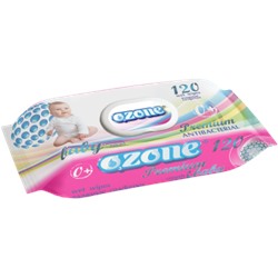 Салфетки влажные Ozone Premium Антибактериальные для детей Ромашка, 120 шт. клапан