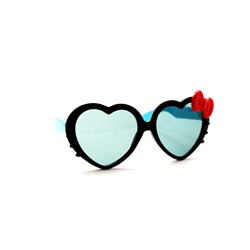 Детские солнцезащитные очки сердце-шипы черный голубой красный бант