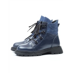 2196-02 DARK BLUE Ботинки зимние женские (натуральная кожа, натуральный мех) размер 37