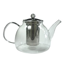 Заварочный чайник из жаропрочного стекла "Мальва" с металлической колбой, 1200 мл, дно d135 мм