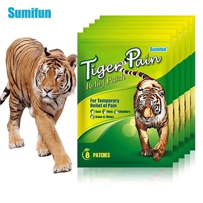 Обезболивающие пластыри с тигровым бальзамом, 8шт Tiger Pain