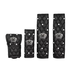 Накладки на ремни безопасности "Корона"(черная)