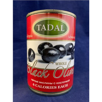 Чёрные маслины с косточкой «Tadal» 300 гр