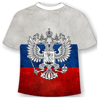 Детская футболка с флагом России 516