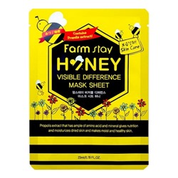 Тканевая маска для лица с медом и прополисом FarmStay Visible Difference Mask Sheet Honey 23мл