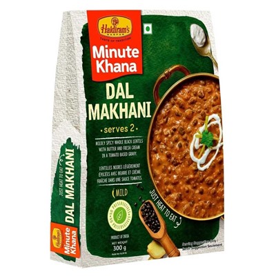 Готовое блюдо Дал Макхани Dal Makhani из черной чечевицы с маслом и свежими сливками Haldiram's 300 гр.