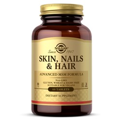 Комплекс витаминов и минералов Skin Nails Hair Advanced msm Formula Solgar 60 таб.