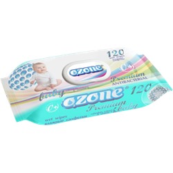 Салфетки влажные Ozone Premium Антибактериальные для детей Календула и витамин, 120 шт. клапан