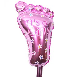 Фольгированный воздушный шар Ножка (розовый)